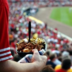 Snack food at a baseball game.