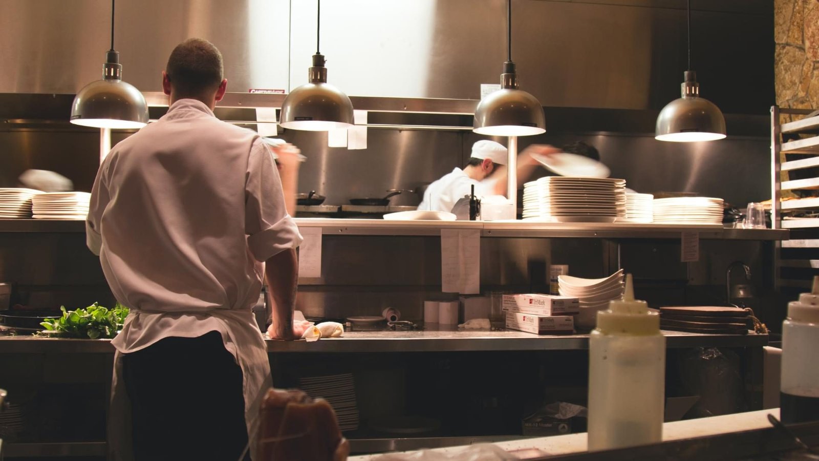 Chefs in a kitchen.